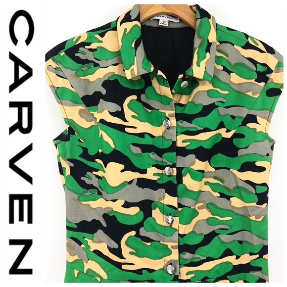 💕SALE💕 Carven Camouflage Shirt Dress - Picture 6 of 8